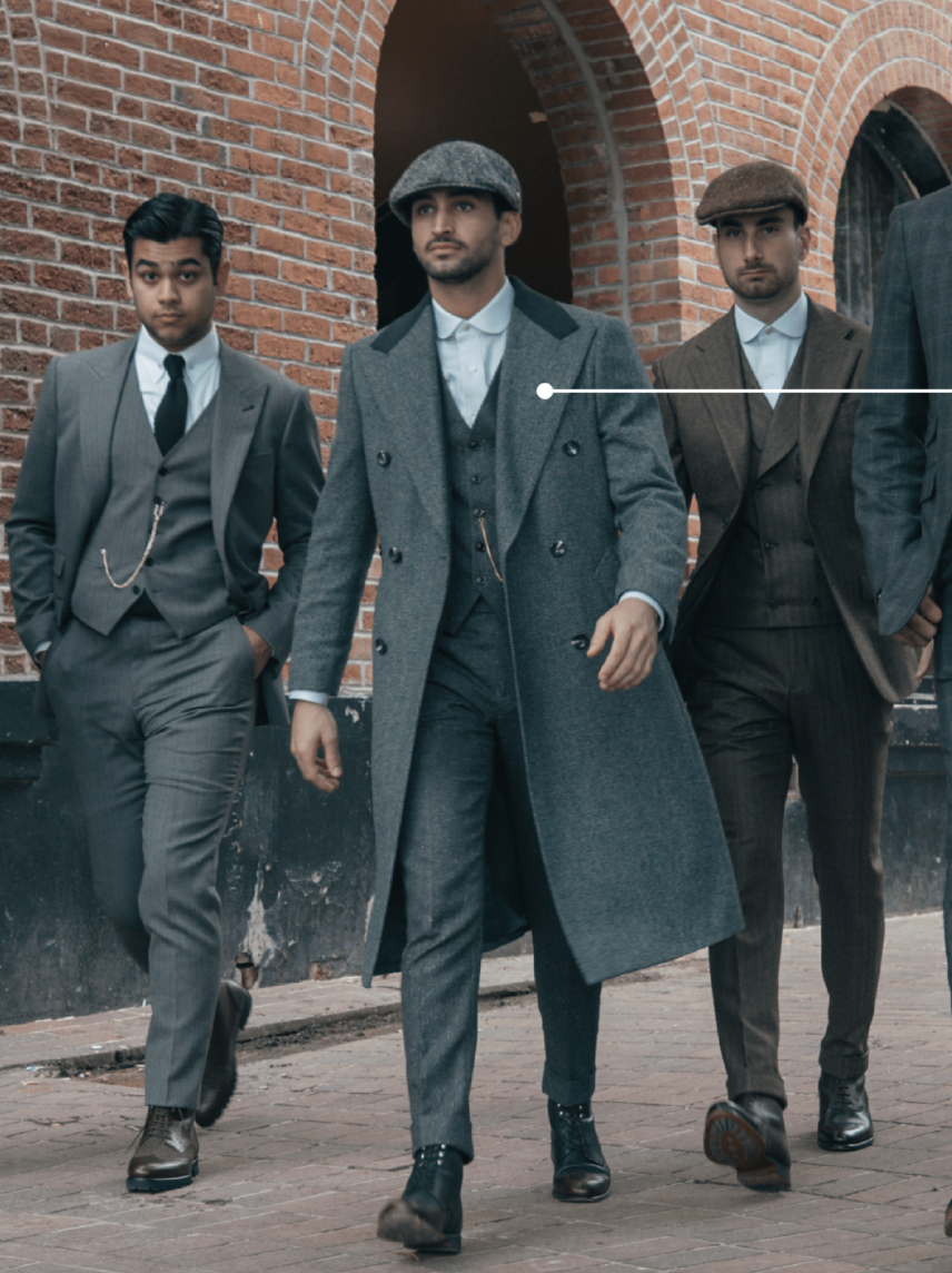 Mens Navy-Blue Peaky Blinders Wool Suit: Buy Online - Happy Gentleman  United States